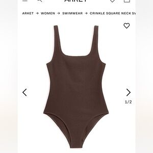 NWOT Arket Crinkle square neck swimsuit/ bodysuit M/size 8/EU40